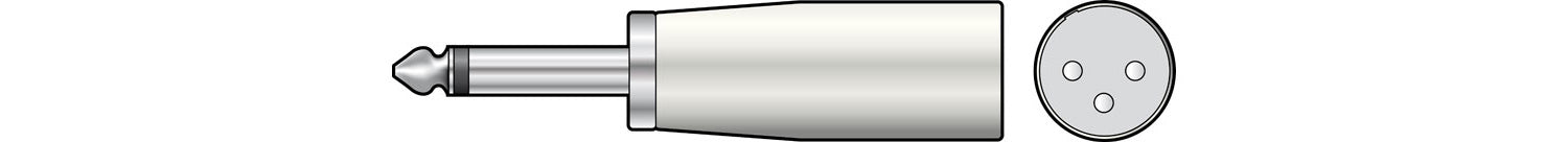 Illustration of a converter from/to jack to/from XLR 