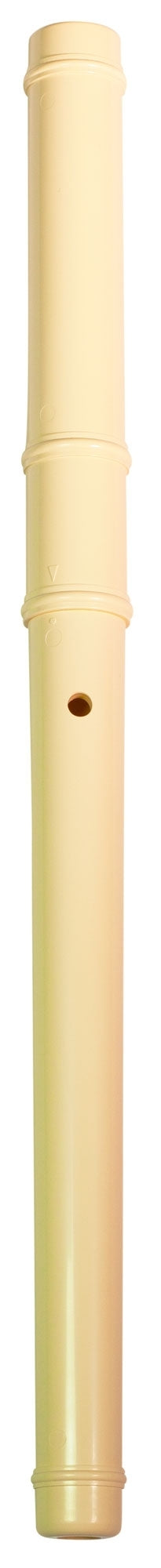 back - High quality plastic fife with one hole on a white background