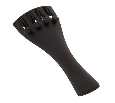 In this picture the tail piece is seen from the bottom end angle . black on a white background
