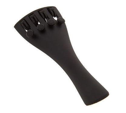 In this picture the tail piece is seen from the bottom end angle . black on a white background
