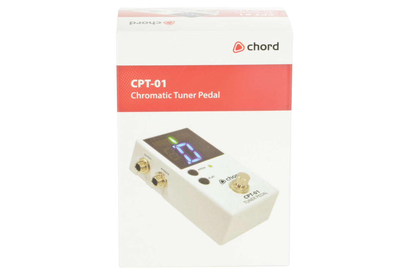 Chord CPT-01 Chromatic Tuner Pedal packaging on a white background