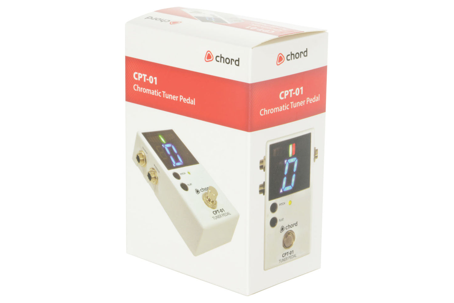 Chord CPT-01 Chromatic Tuner Pedal packaging on a white background