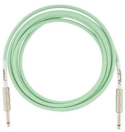 Light green guitar cable with Fender logo on a white background