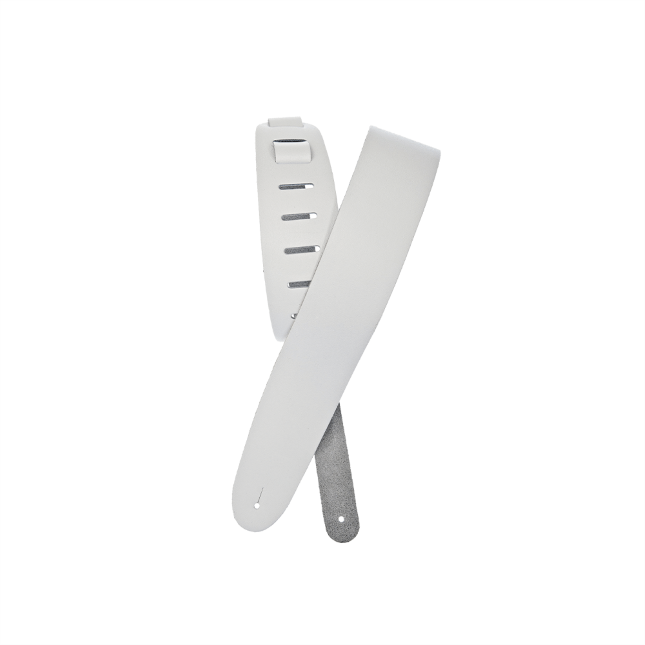 white guitar strap on a white background
