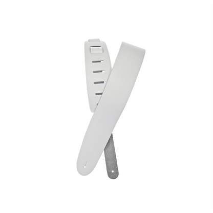 white guitar strap on a white background