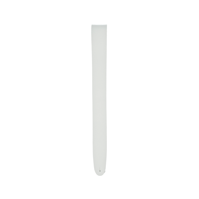 White guitar strap on white background.