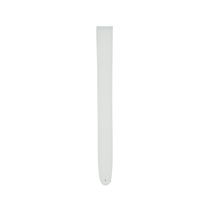 White guitar strap on white background.