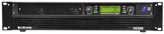 Citronic H3200 power amplifier with digital display and control knobs.