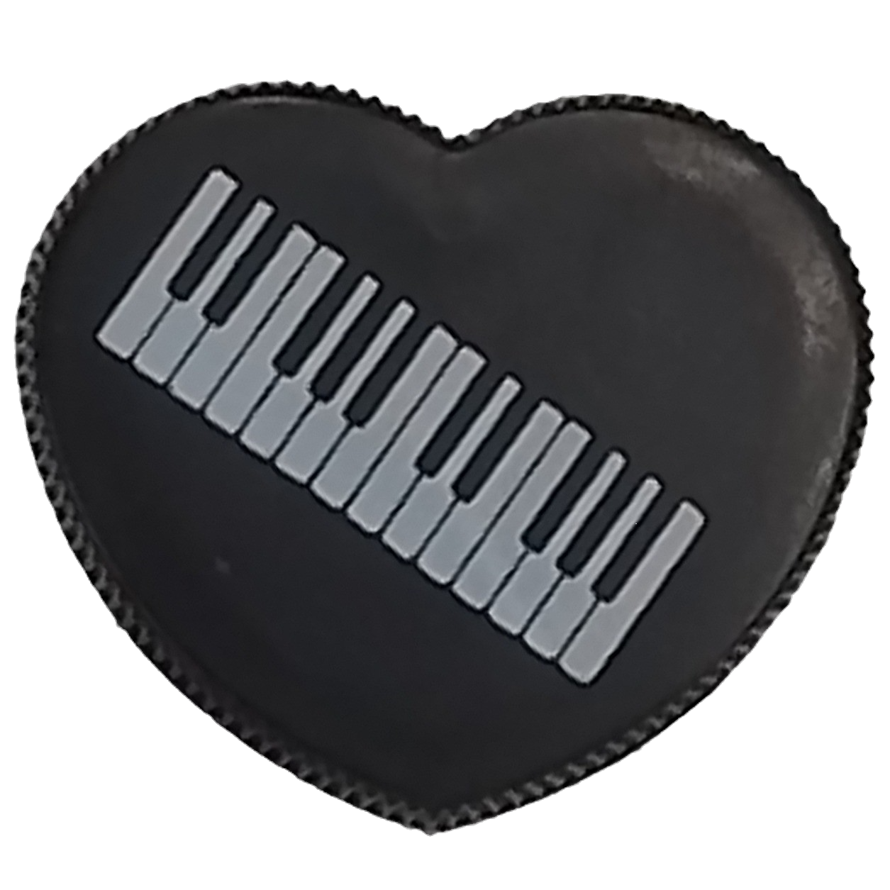 Heart-shaped black with white keyboard keys design