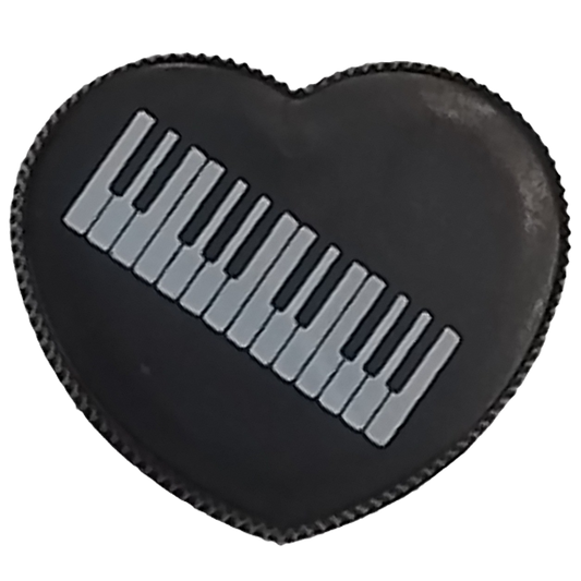 Heart-shaped black with white keyboard keys design