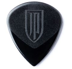 J. Petrucci Black guitar pick with a logo on a white background