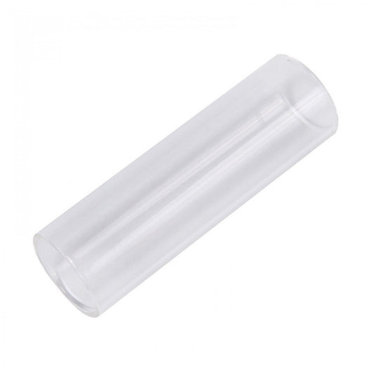 Transparent cylindrical  glass slide on a white background