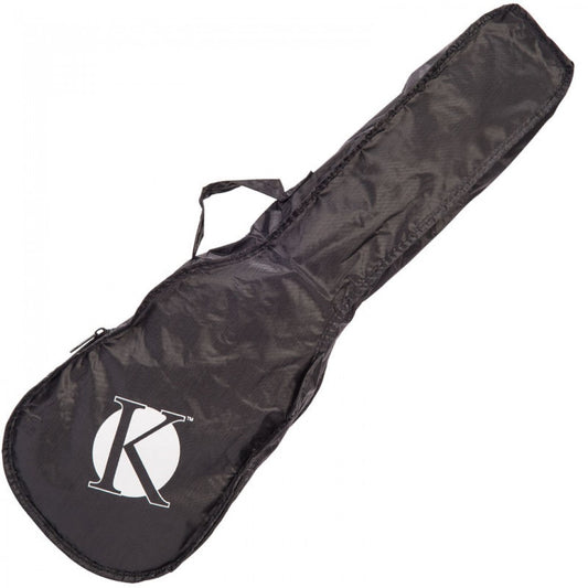 Blackukulele bag with a white logo on a white background