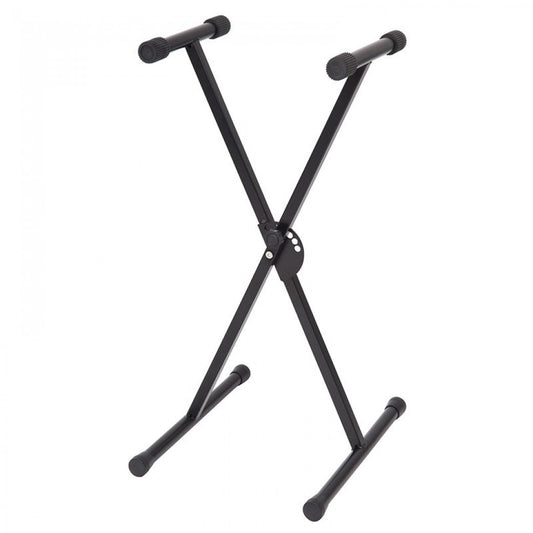 Black keyboard stand on a white background