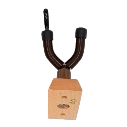 a slant view that shows the screw that attaches the metallic part of the stand to the wooden block that attaches to the wall
