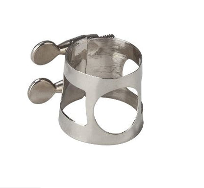 Metallic clarinet on a white background