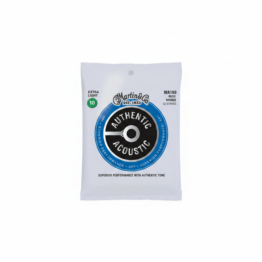 Martin acoustic guitar strings packaging on a white background