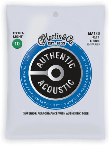 Martin acoustic guitar strings packaging on a white background