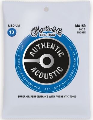 Martin Authentic Acoustic guitar string set packaging on a white background