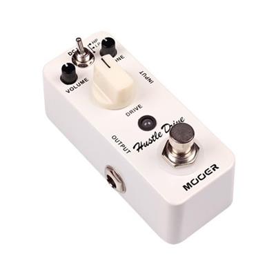 Guitar effects pedal with 'Mooer' branding on a white background