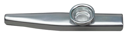 Metallic kazoo on a white background