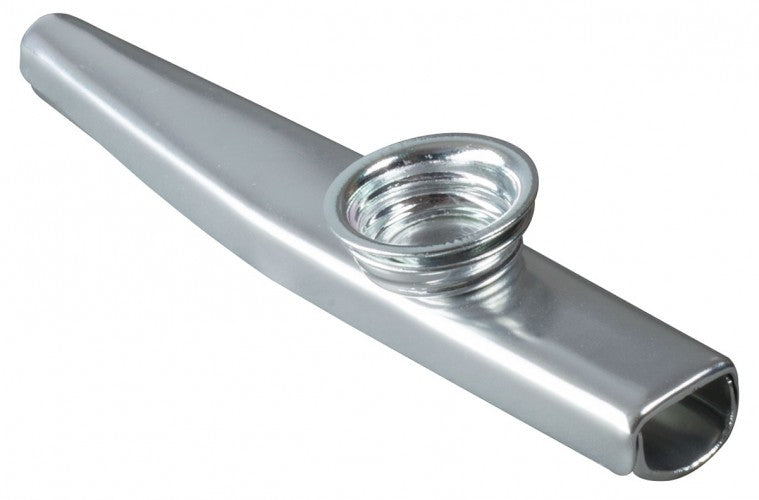 Metal kazoo on a white background