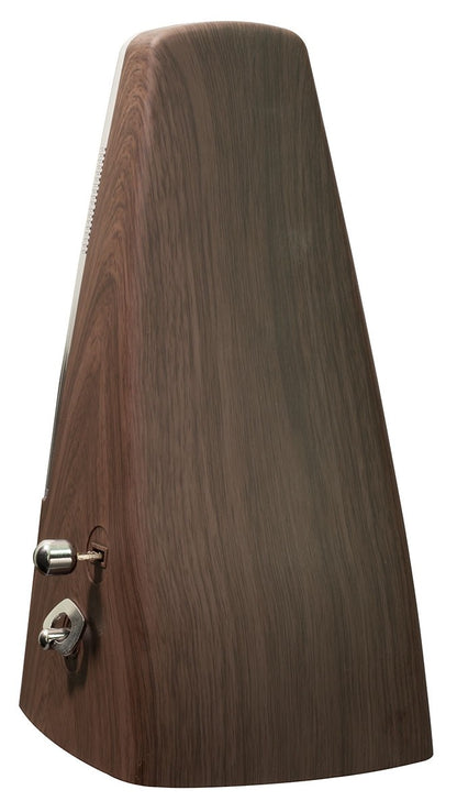 Wooden effect metronome on a white background