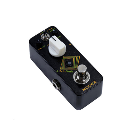 Guitar effects pedal with 'Moog' branding on a white background