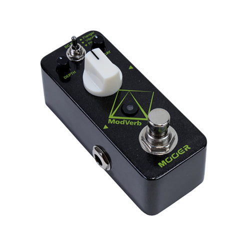 Guitar effects pedal with 'ModVerb' branding on a white background