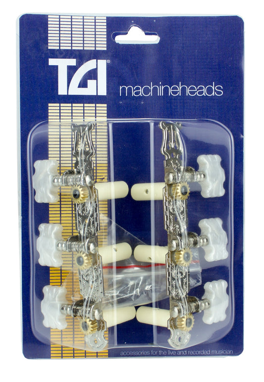 Packaged TGI machineheads on a blue background