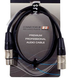 Audio cable with NJS branding on a gray background
