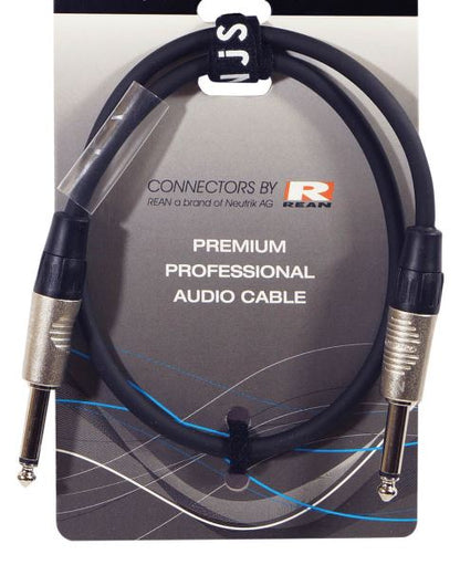 Premium professional audio cable with REAN connectors on a branded packaging