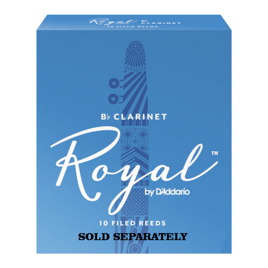 Blue box of D'Addario Royal B-flat clarinet reeds on a white background