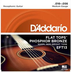 D'Addario flat tops phosphor bronze guitar strings packaging 