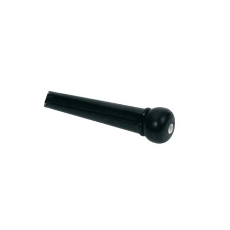 Black guitar bridge pin on a white background