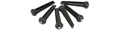 Set of black bridge pin black with a white dot on the heads on a white background