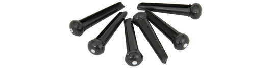 Set of black bridge pin black with a white dot on the heads on a white background