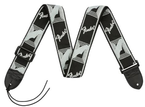  Black fender strap with white design