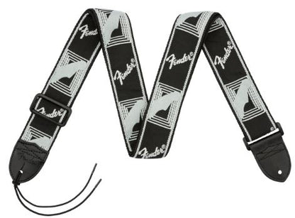  Black fender strap with white design