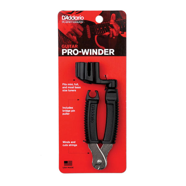 Guitar Pro-Winder packaging with D'Addario branding on a red cardboard.