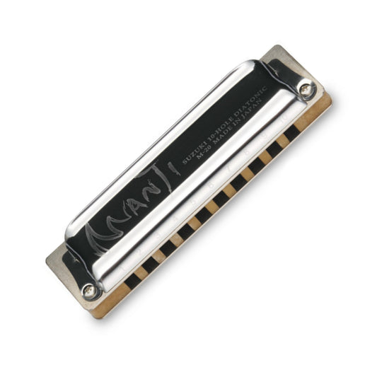 Suzuki harmonica with Manji on a white background