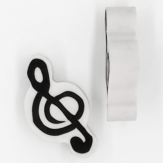 Two black and white eraser, side view and front vie 