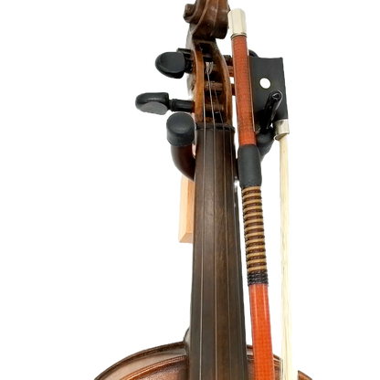 Violin with bow on a white background