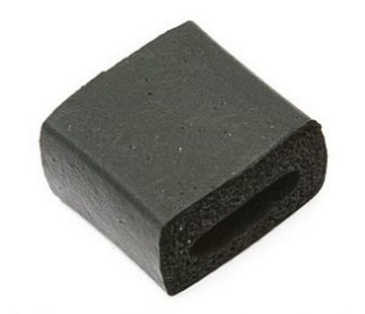 Black foam block on a white background