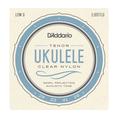 D'Addario tenor ukulele string set packaging on a beige background