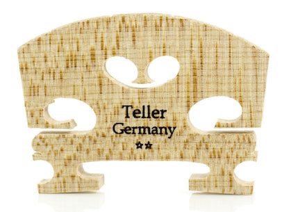 Violin bridge with 'Teller Germany' branding on a white background