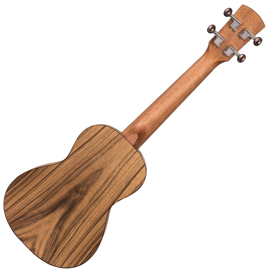 Wooden ukulele on a white background