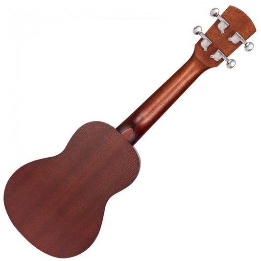 Wooden ukulele on a white background