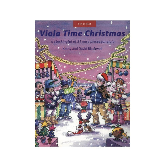 Book cover of 'Viola Time Christmas' with festive illustration on a white background