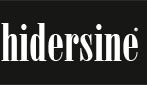 Hidersine logo white on a black background.